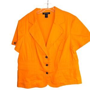 Ashley Stewart 18 Women's Blazer Orange Suit Coat Misses Size XL  Jacket